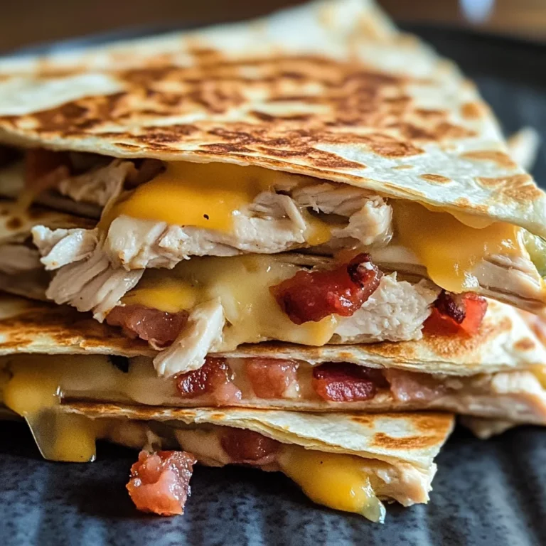 Easy Chicken Turkey Bacon Ranch Quesadilla
