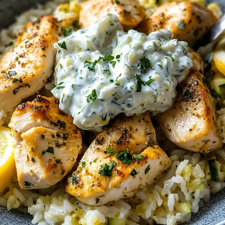 Easy Chicken Tzatziki Rice Bake
