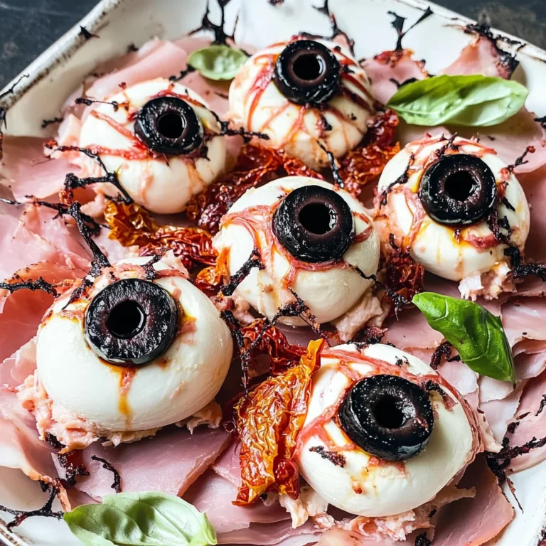 Halloween Antipasto Eyeballs Appetizer