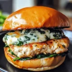 White Cheddar Spinach Chicken Burgers
