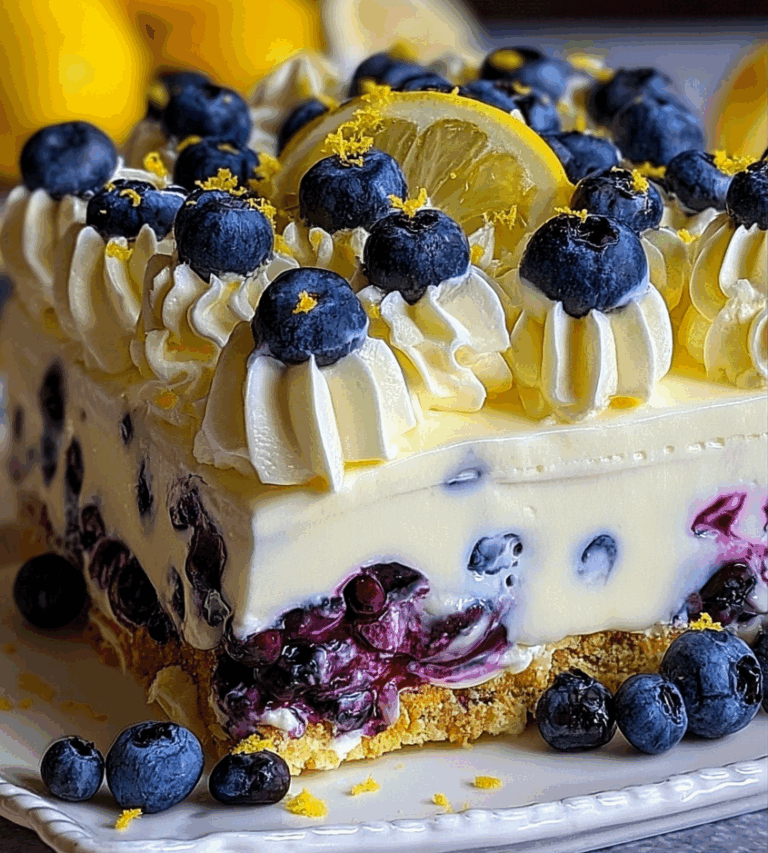 No-Bake Lemon dazzling Blueberry cream Cake