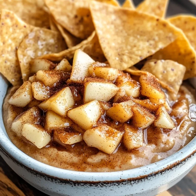 Apple Pie Dip with Cinnamon Sugar Tortilla Chips