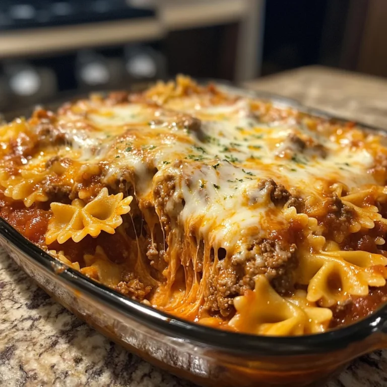 Creamy Baked Velveeta Bowtie Pasta with Italian Beef Marinara