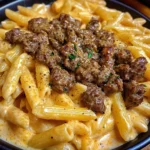 Garlic Butter Cajun Beef Penne in Velvety Cheese Sauce