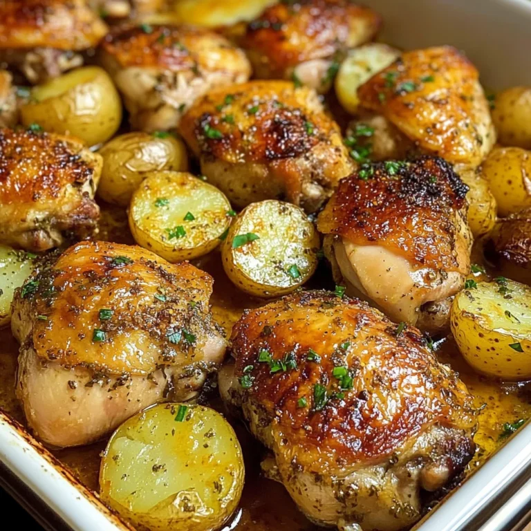 Garlic Herb Roasted Chicken Thighs with Baby Potatoes