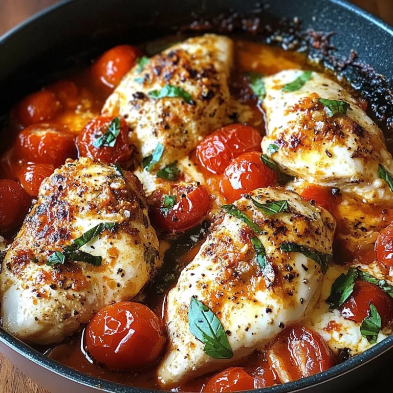 Garlic Tomato Chicken with Mozzarella