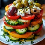 Greek Feta Salad Tower