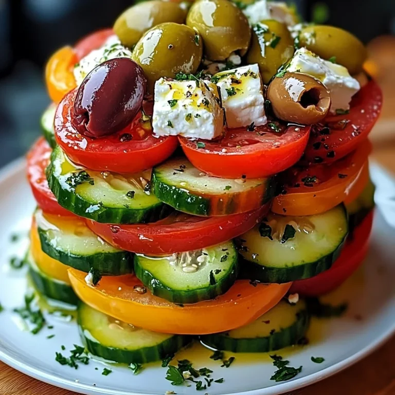 Greek Feta Salad Tower