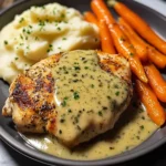 Herb Chicken with Creamy Mustard Sauce, Mashed Potatoes & Glazed Carrots
