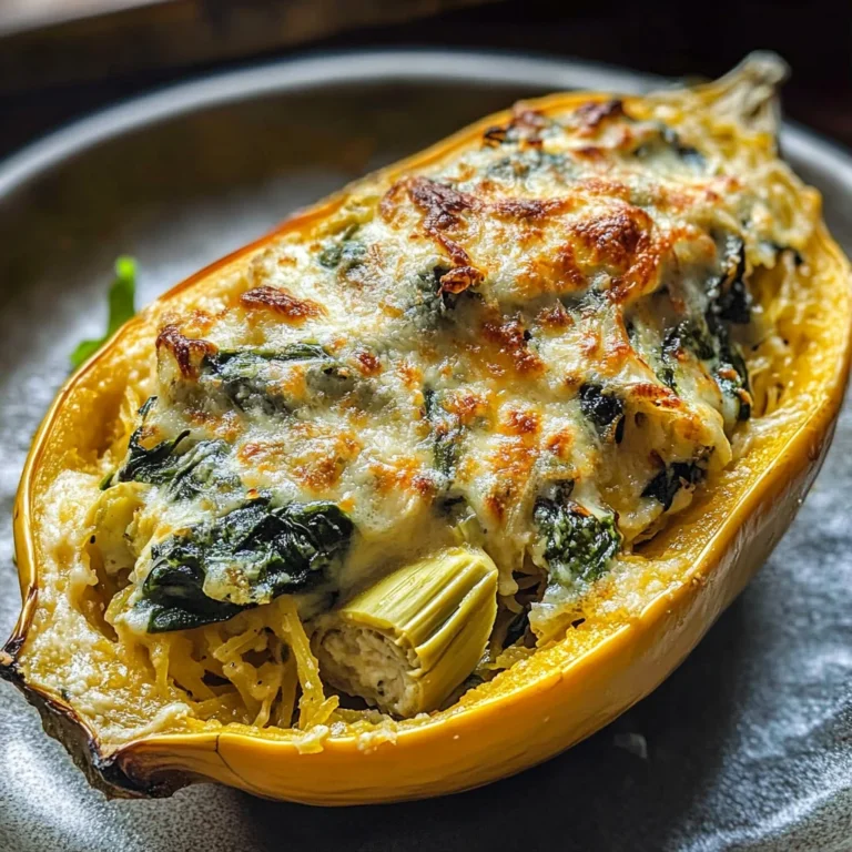 Spinach and Artichoke Stuffed Spaghetti Squash