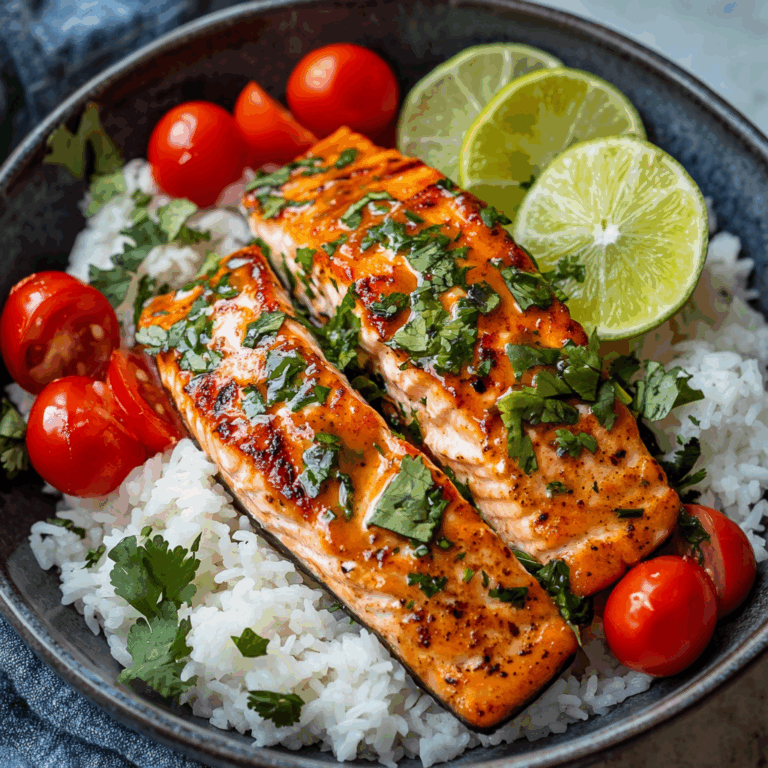 Coconut Lime Salmon with Jasmine Rice