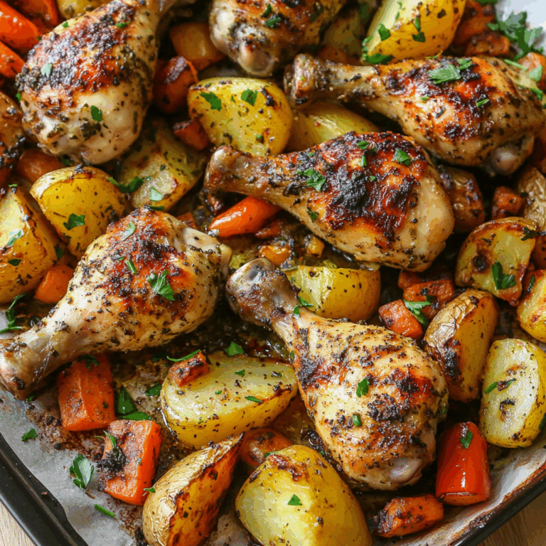 Garlic Herb Chicken Drumsticks with Veggies