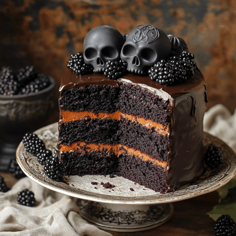 Spooky Black Velvet Halloween Cake
