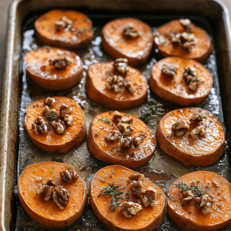 Walnut Maple Roasted Sweet Potatoes