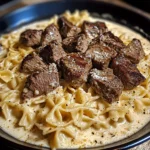 Cajun Steak Tips with Cheesy Parmesan Bowtie Pasta