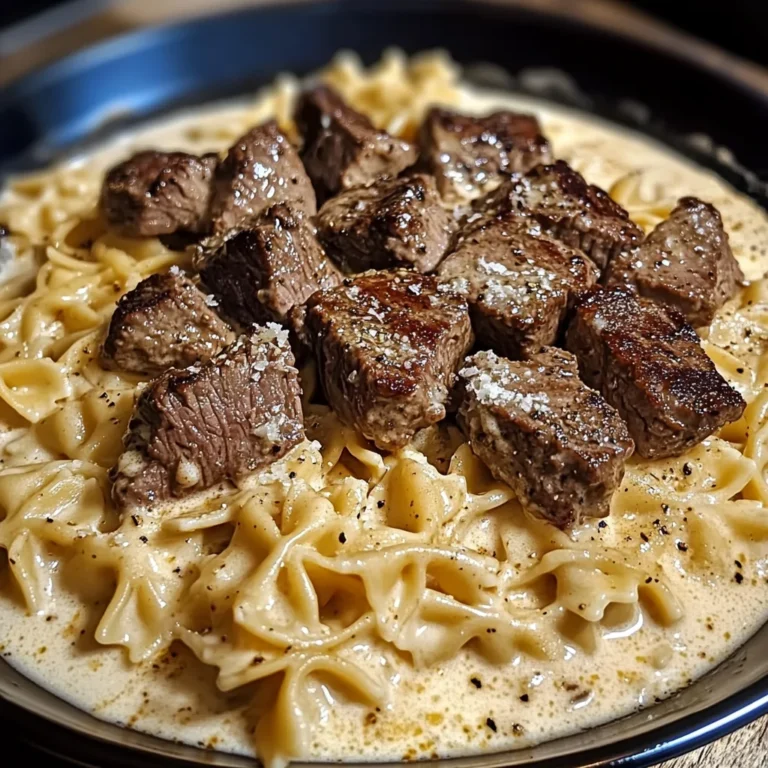 Cajun Steak Tips with Cheesy Parmesan Bowtie Pasta