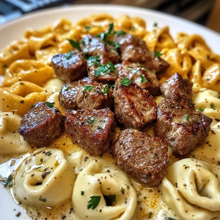Cheesy Cajun Beef Tortellini in Creamy Garlic Alfredo