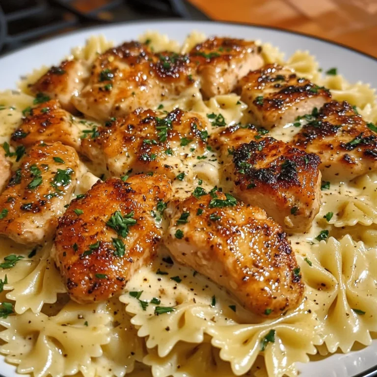 Cheesy Garlic Cajun Chicken Bowtie Pasta