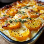 Cremiger Kürbis-Kartoffel-Auflauf