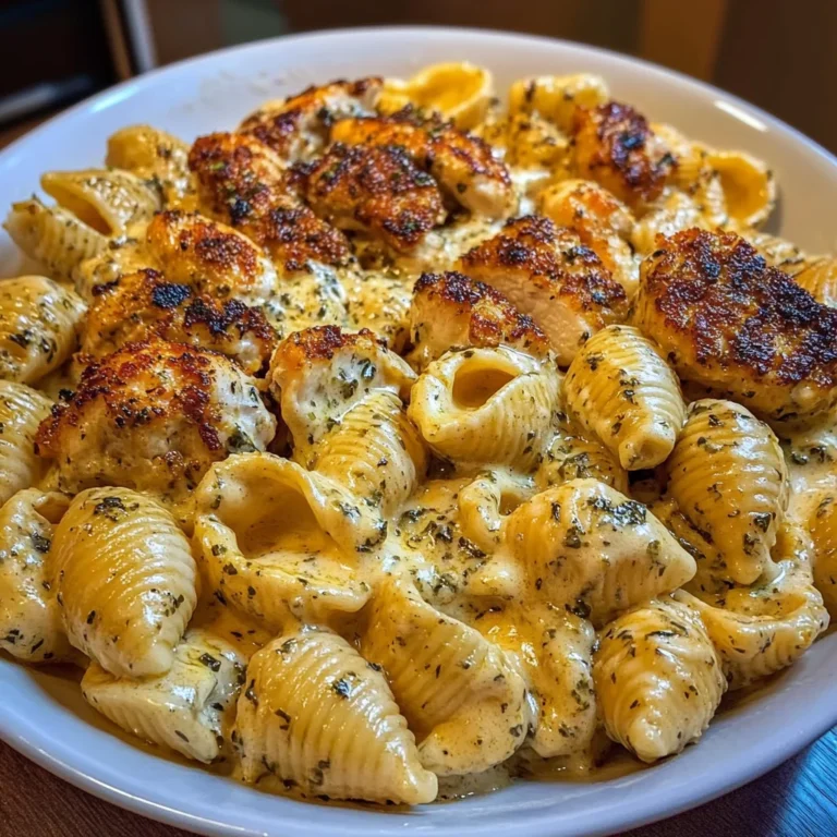 Garlic Cajun Chicken Shells in Velveeta Cream Sauce