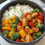 Garlic Chicken Stir-Fry Bowl with Broccoli Rice