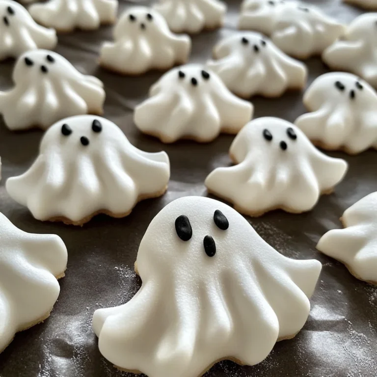 Ghost-Shaped Meringue Cookies