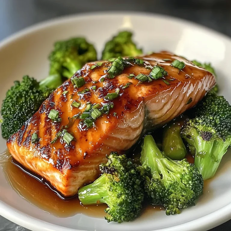 Honey Garlic Glazed Salmon with Steamed Broccoli