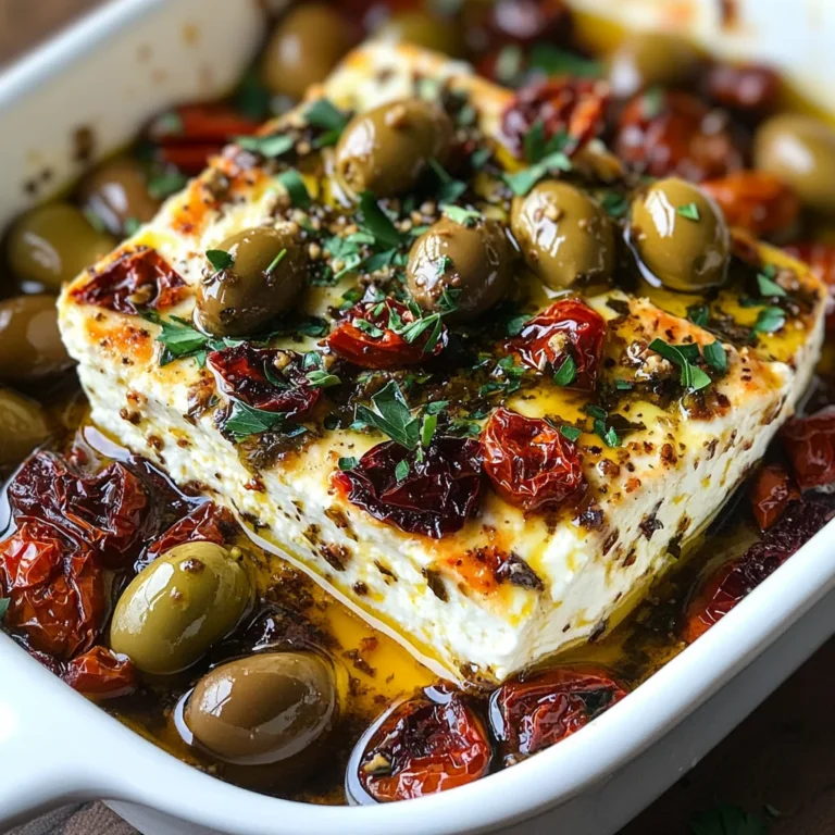 Mediterranean with Baked Feta, Olives and Sun-Dried Tomatoes
