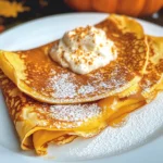 Pumpkin Crepes with Maple Cream Cheese Filling