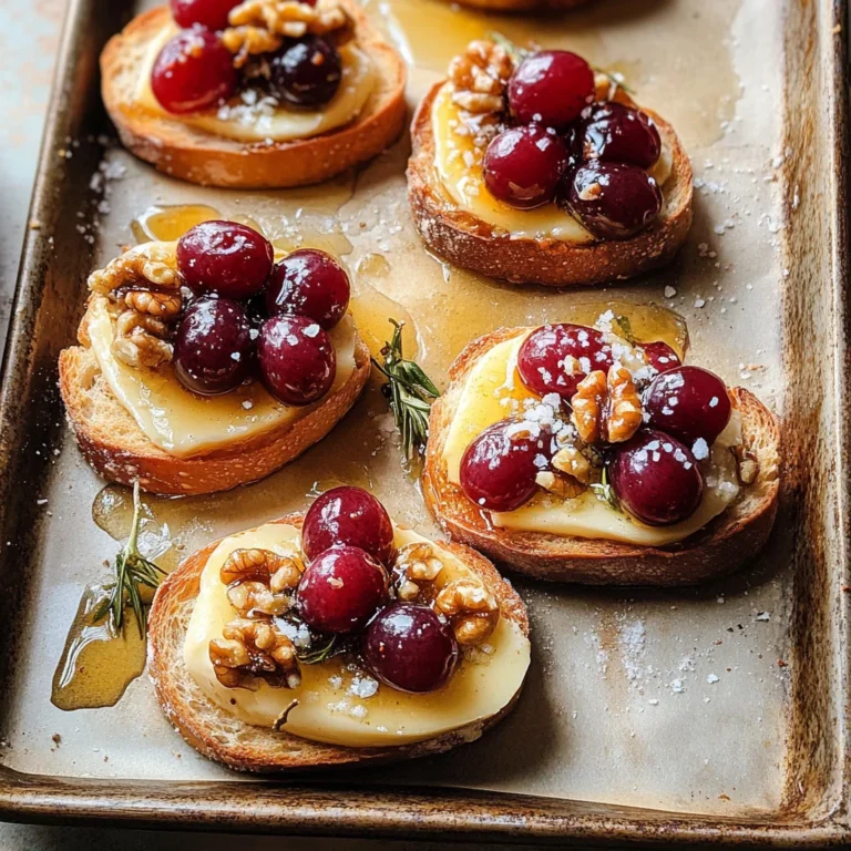 Roasted Grape & Brie Crostini with Honey + Sea Salt