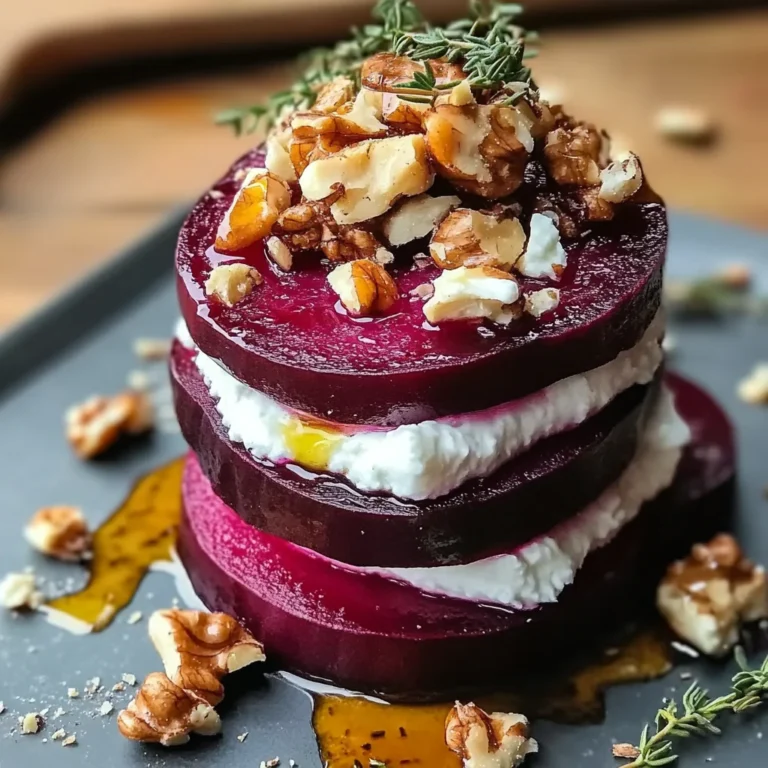 Rustic Beet and Goat Cheese Stacks with Walnut Thyme Vinaigrette