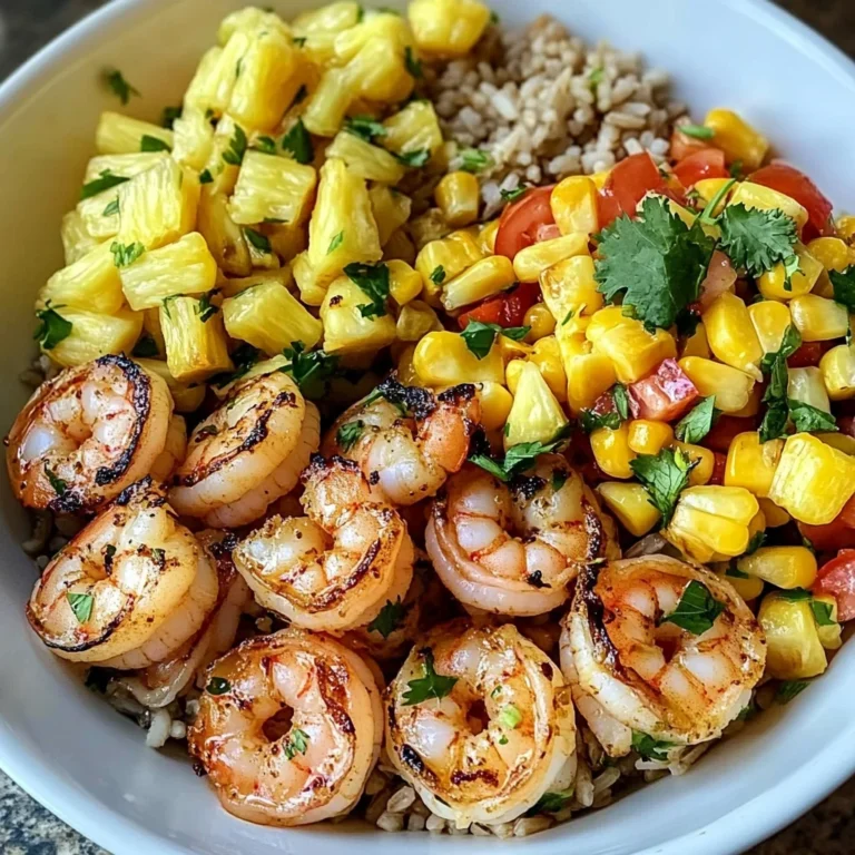 Zesty Shrimp Bowl with Brown Rice & Pineapple Corn Salsa