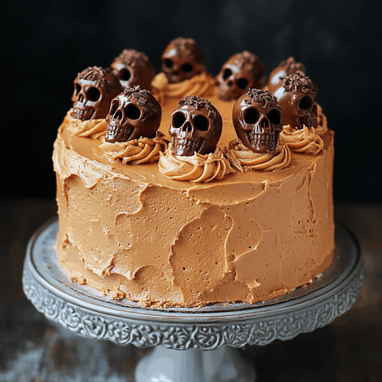 High Altitude Ginger Chocolate Skull Cake for Halloween