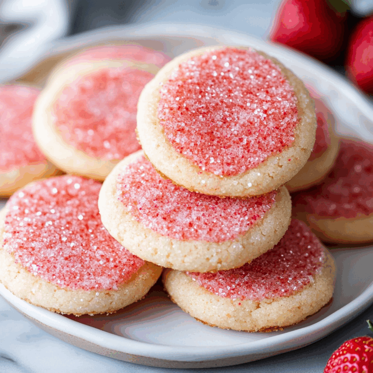 Strawberry Sugar Cookies with Sparkling Strawberry Sugar Recipe