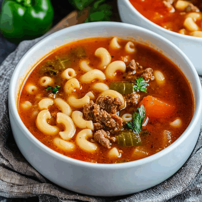 One Pot Beef and Tomato Macaroni Soup