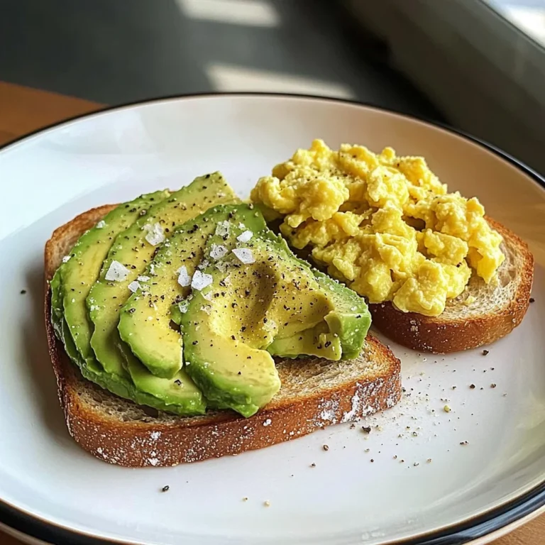 Avocado Toast & Fluffy Scramble with Iced Matcha