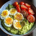 Avocado & Soft-Boiled Egg Bowl with Cherry Tomatoes & Sesame