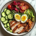 Crispy Chicken & Veggie Power Bowl with Avocado & Egg