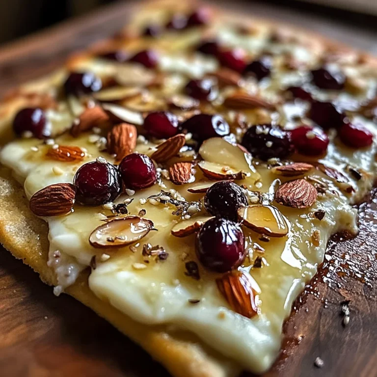 Crispy Flatbread with Brie, Cranberries & Toasted Almonds