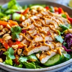 Crunchy Thai Chicken Salad with Peanut Dressing