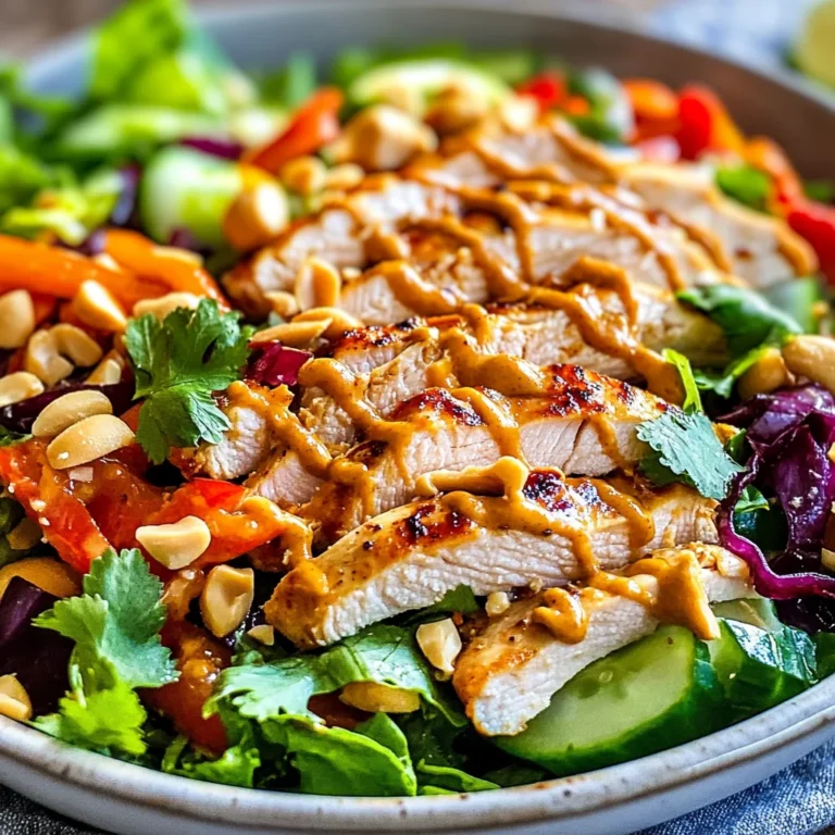 Crunchy Thai Chicken Salad with Peanut Dressing