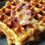 Gaufres croustillantes au jambon et au fromage