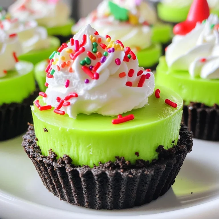 Grinch Mini Cheesecakes
