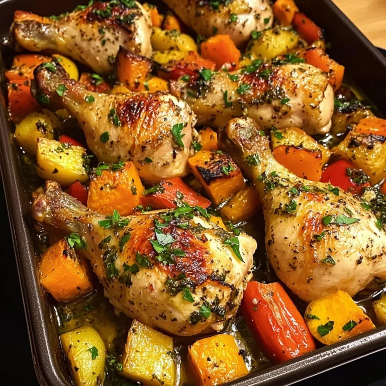 Herb-Roasted Chicken Drumsticks with Baked Mixed Veggies