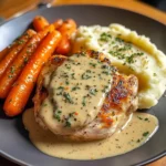 Herb Cream Chicken with Mashed Potatoes & Glazed Carrots