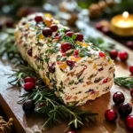 Holiday Antipasto Cheese Log