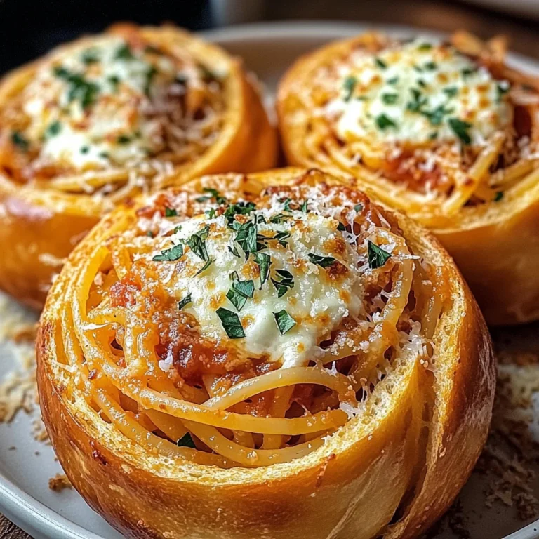 Spaghetti Garlic Bread Bowls