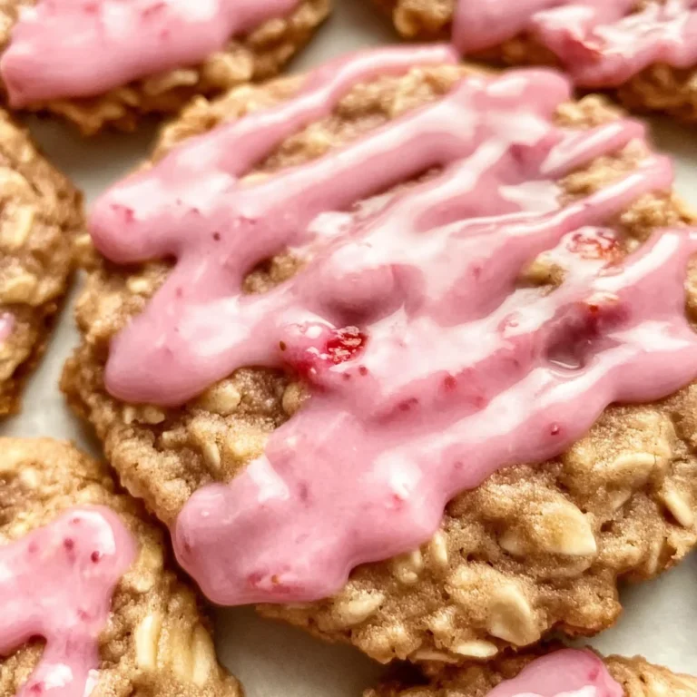 Strawberry Iced Oatmeal Cookies Recipe