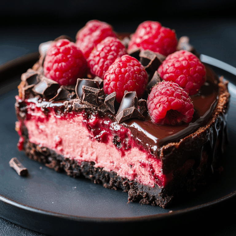 Dark Chocolate Raspberry Cheesecake