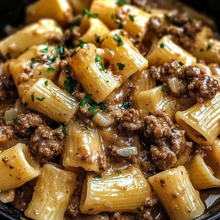 Creamy Garlic Beef Pasta